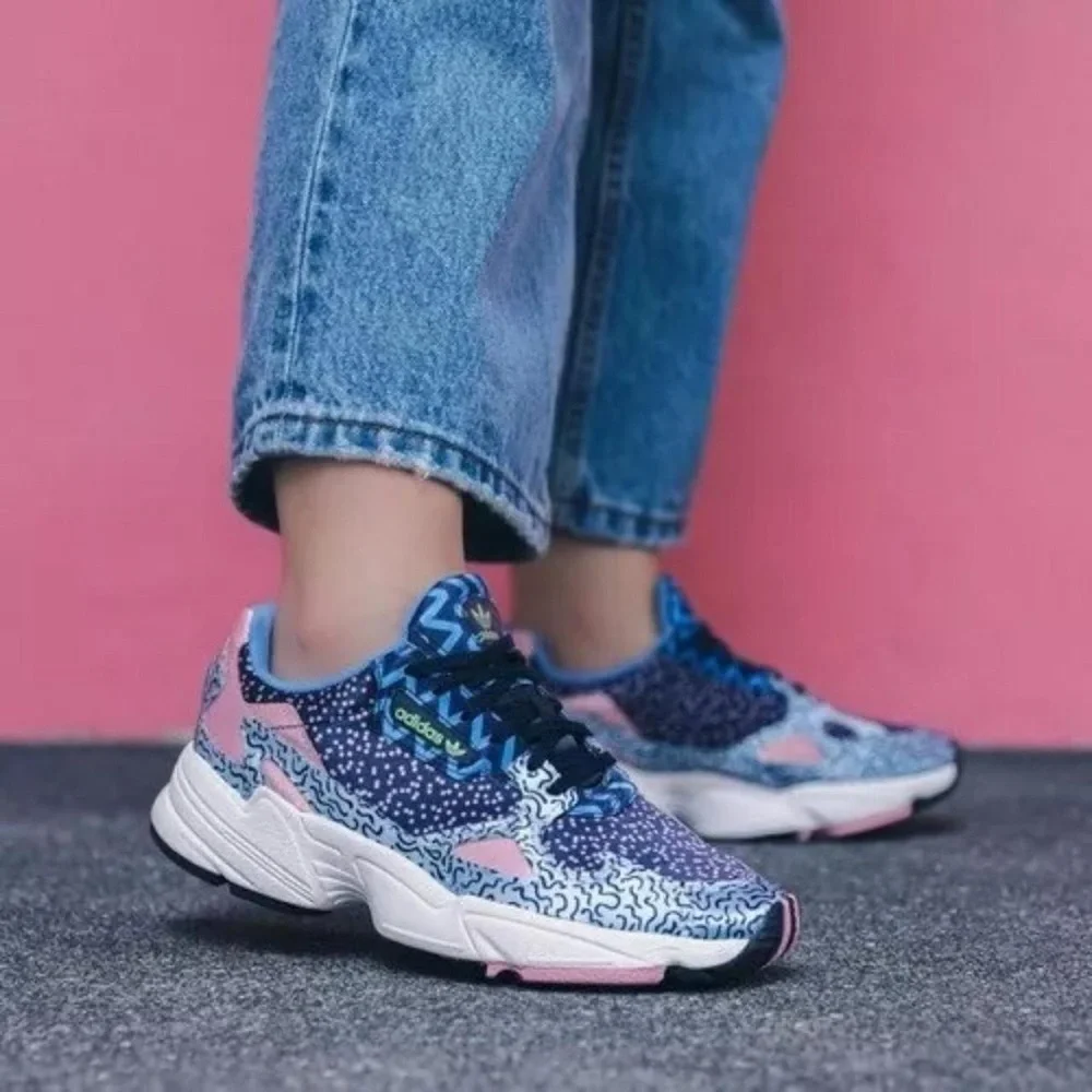Adidas Falcon Out Loud Collection Italian Printed satin-Blue Pink | Women’s 5.5
